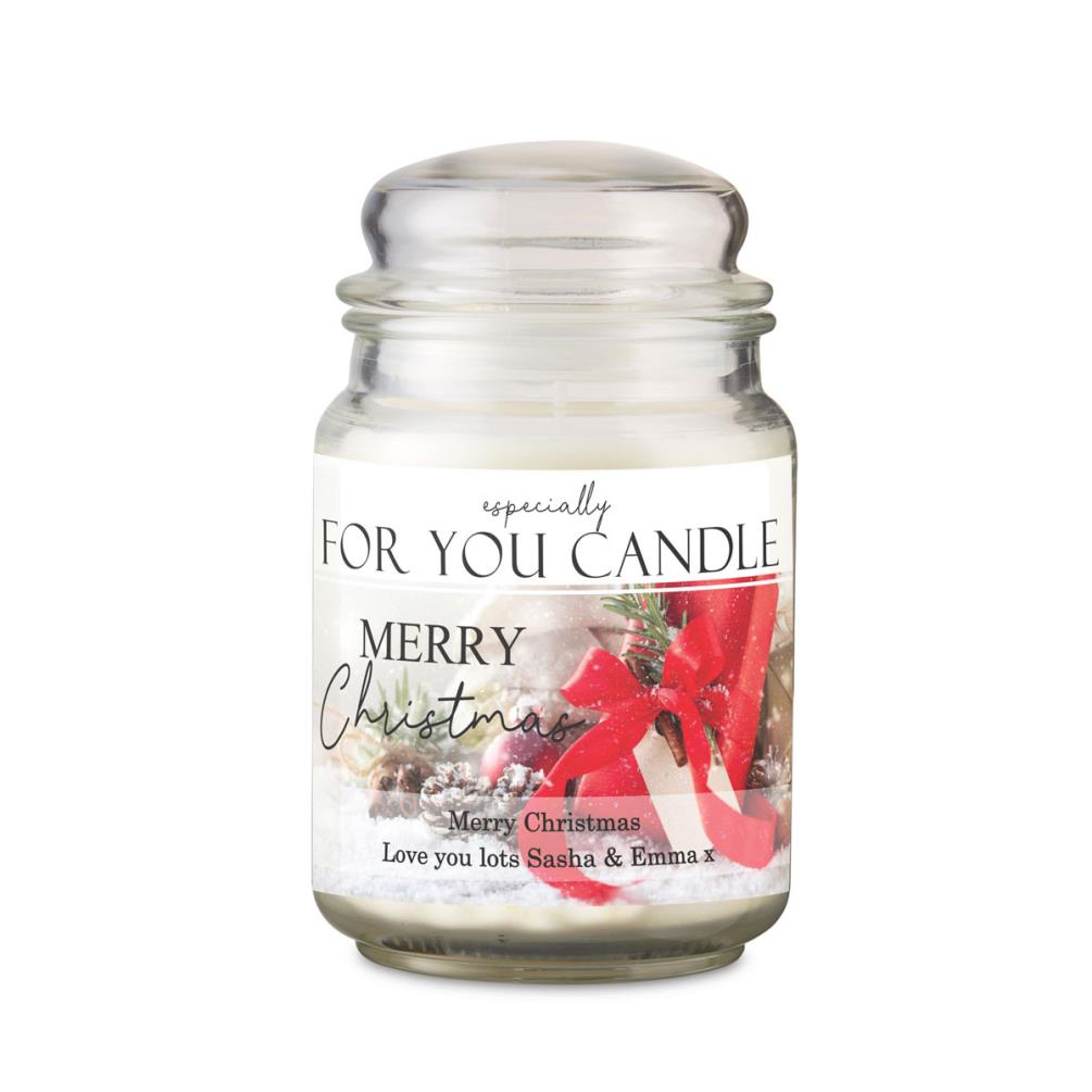 Personalised Merry Christmas Large Scented Jar Candle £17.99